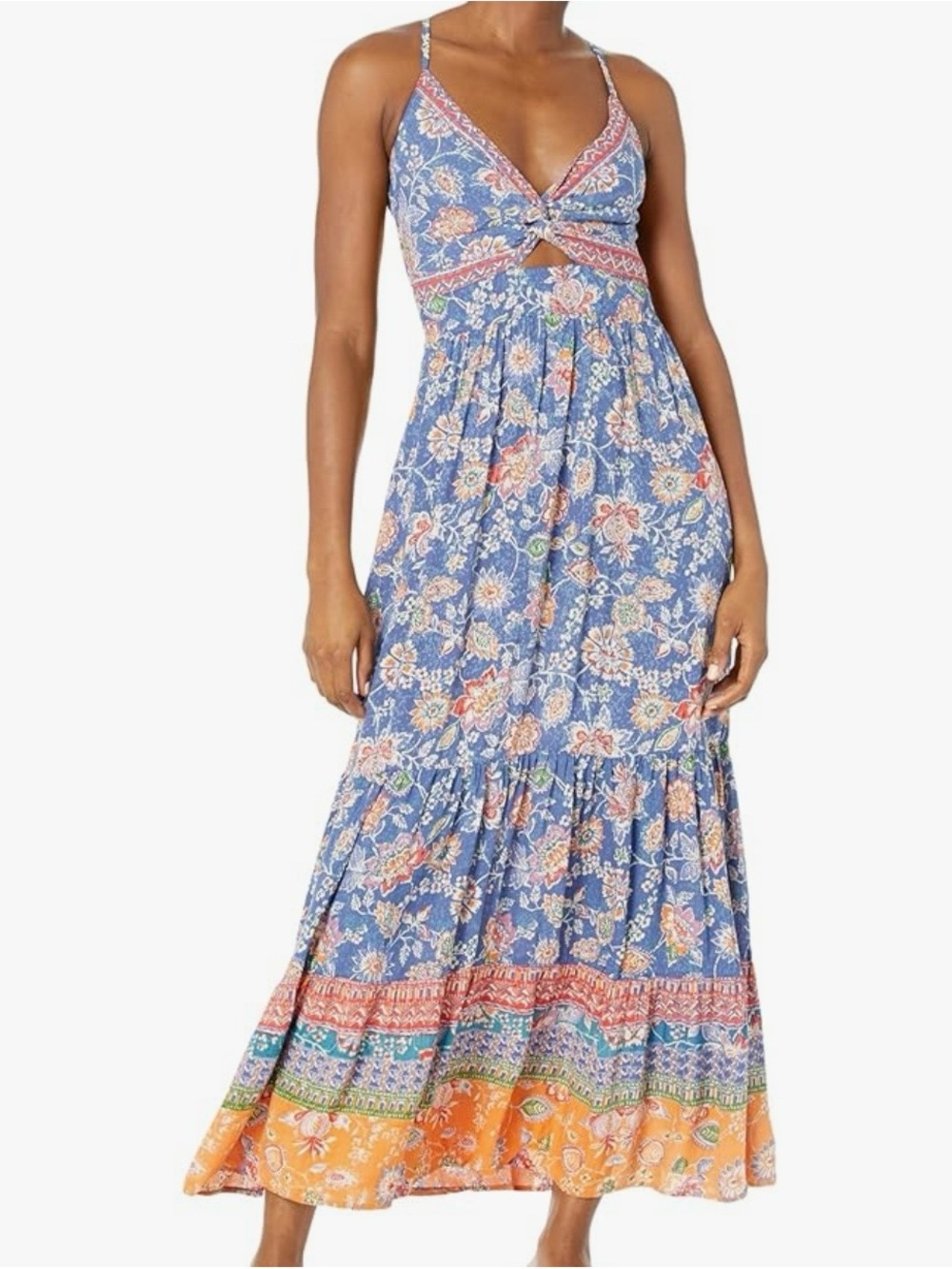 Angie Women's Printed Tiered Maxi Dress Casual Dress